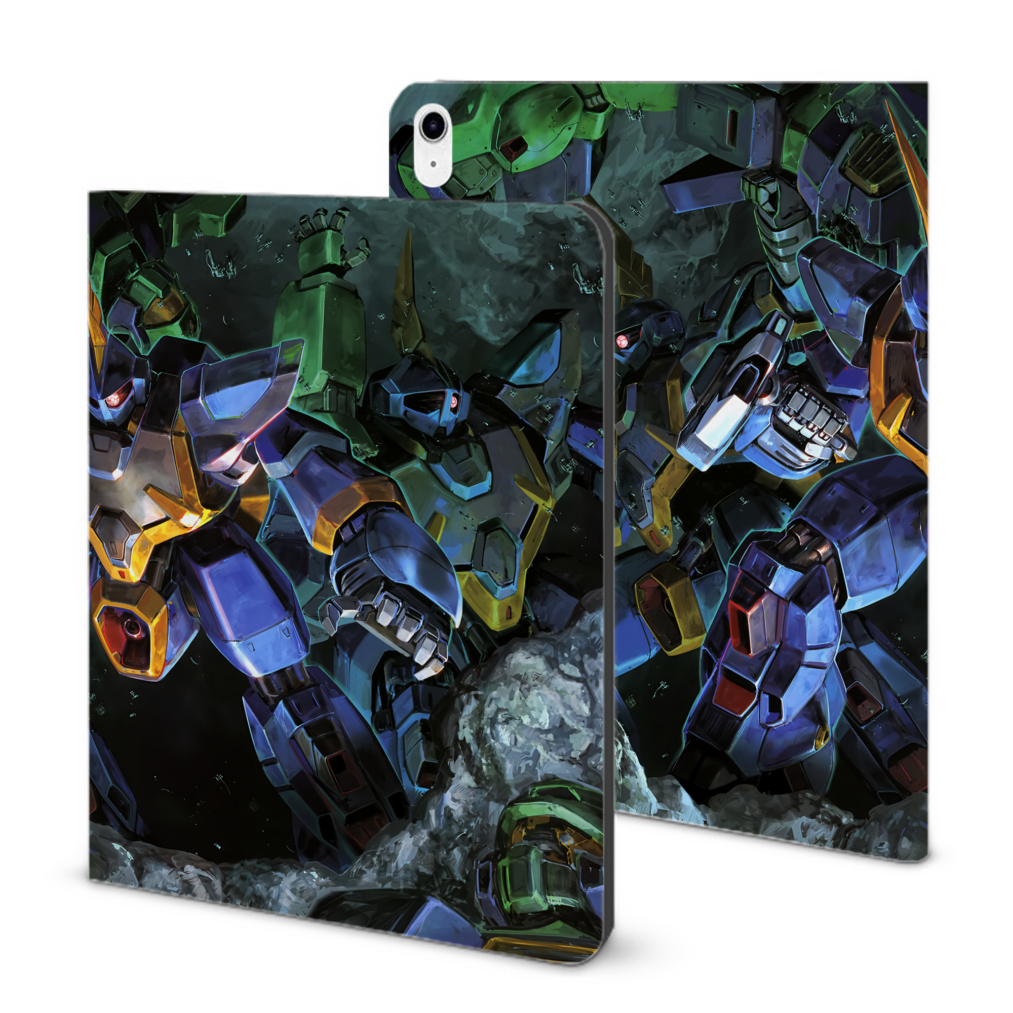 （画像用） 機動戦士ガンダム Mobile Suit Gundam IPad ケース ブック型 PUレザー TPU 耐衝撃 軽量 薄型 ペン収納なし 全面保護 IPad 各モデル対応